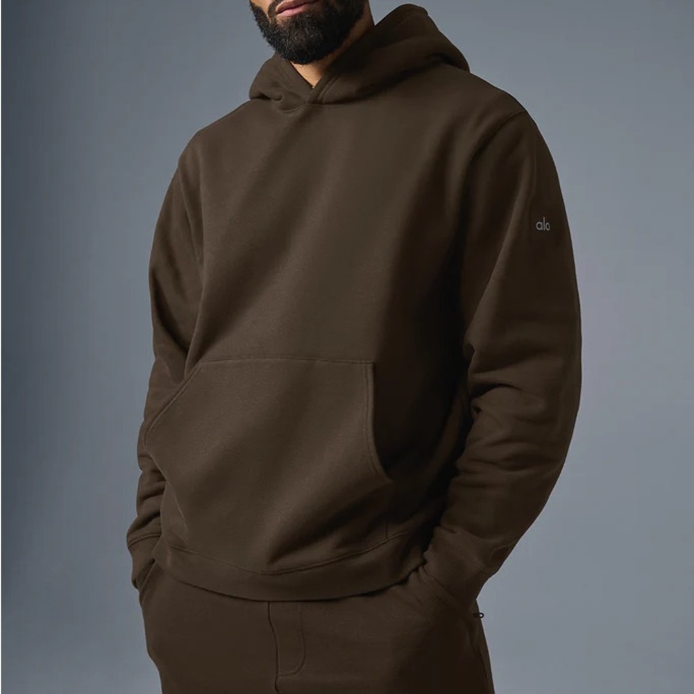 ALO Yoga Renown Heavy Weight Hoodie in Espresso